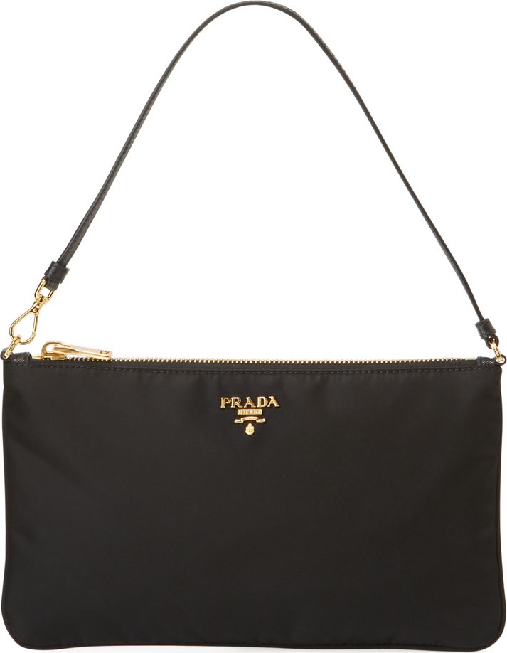 Prada Vela Small Zip Pouch Clutch Bag