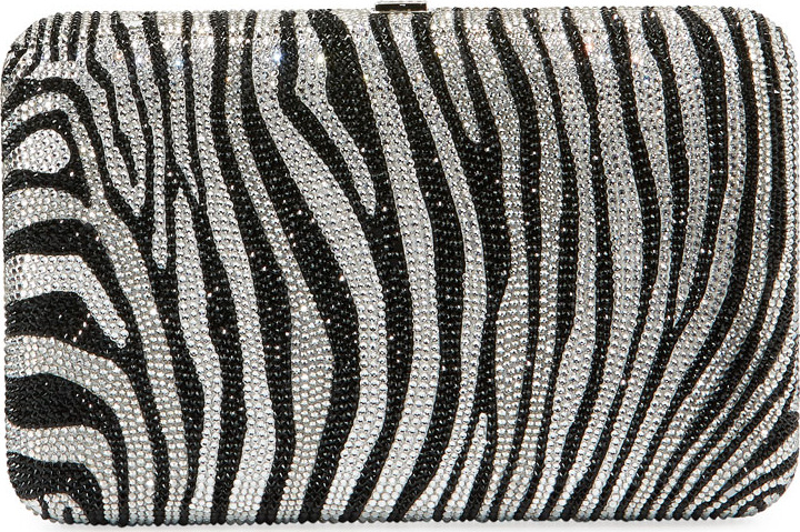 Judith Leiber Seamless Zebra Crystal Clutch Bag
