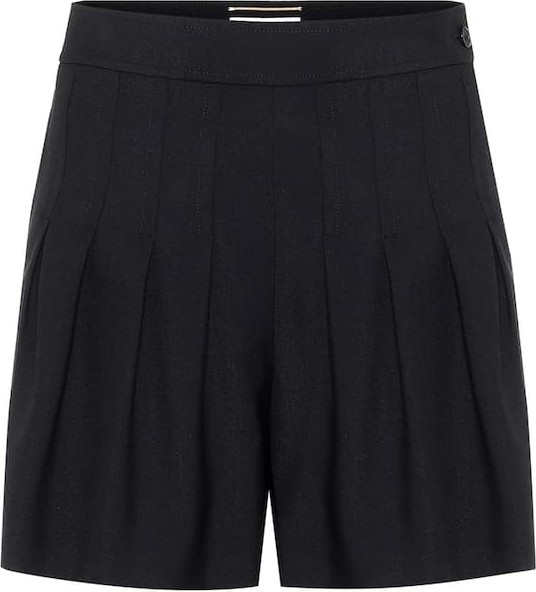 Saint Laurent High-rise wool-gabardine shorts