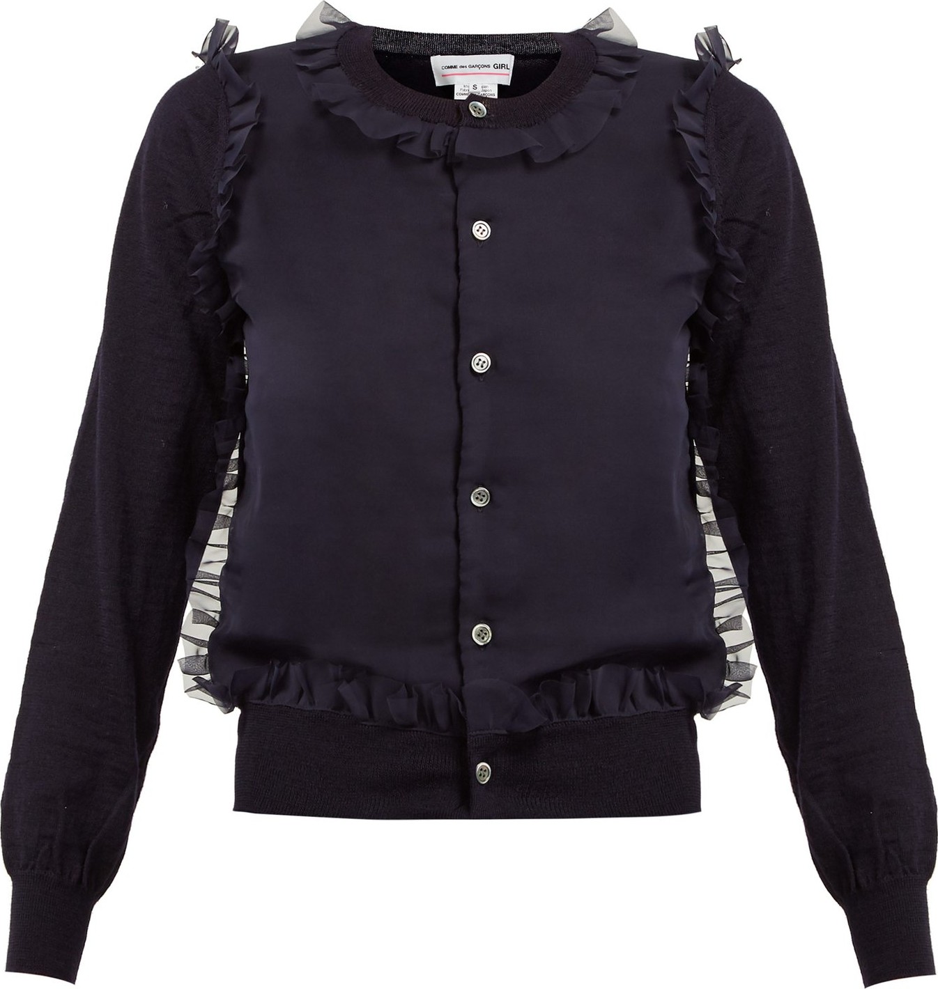Comme Des Garçons Girl Ruffled wool cardigan
