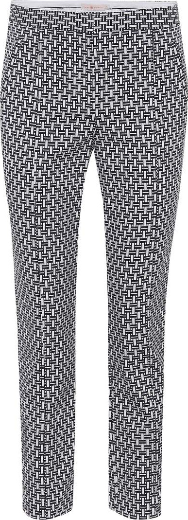 Tory Burch Cropped block jacquard trousers