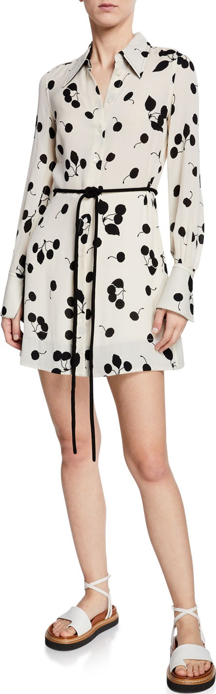 3.1 Phillip Lim Belted Cherry-Print Shirt Dress