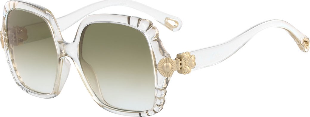 Chloe Vera Scalloped Square Plastic Sunglasses