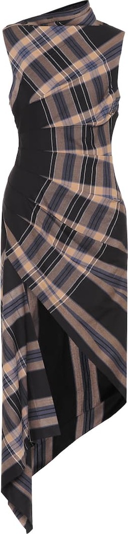 Monse Checked stretch-twill dress