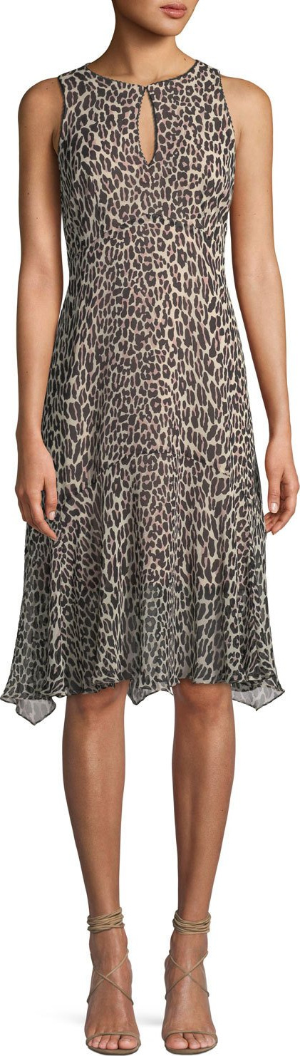 Nanette Lepore Ferocious Leopard-Print Sleeveless Dress