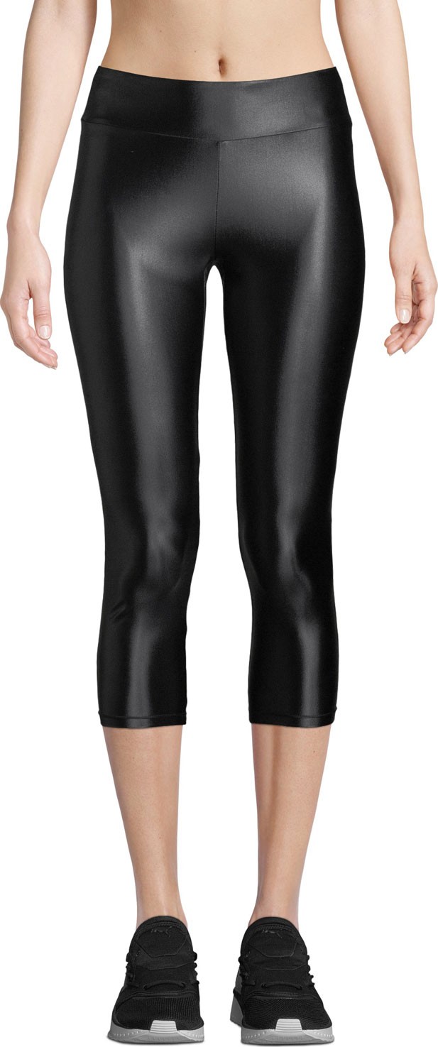 Cushnie High-Waist Cropped Metallic Leggings