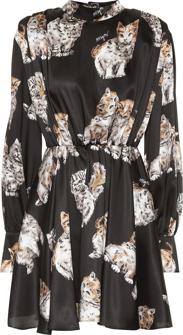MSGM Printed satin minidress