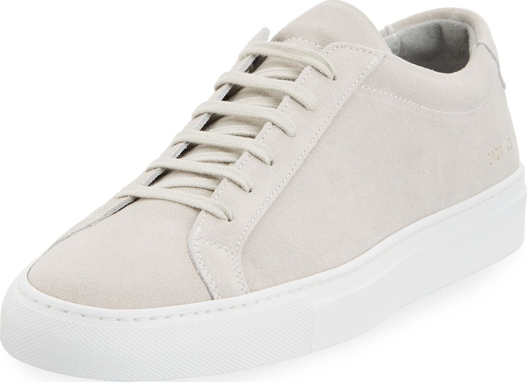 Common Projects Men's Achilles Suede Low-Top Sneakers, Gray