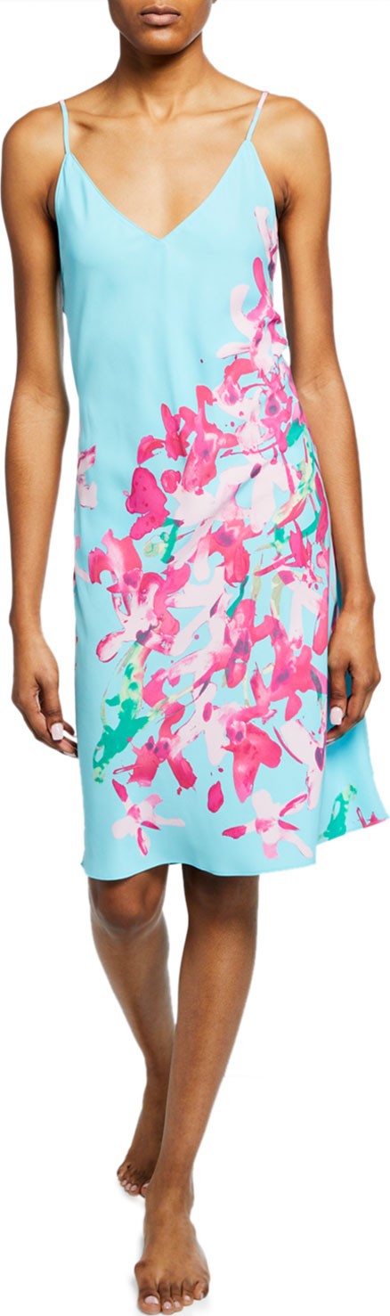 Natori Hyacinth Floral-Print Nightgown