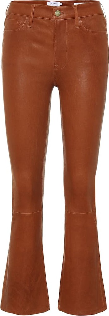 FRAME DENIM Le Crop Mini Boot leather jeans