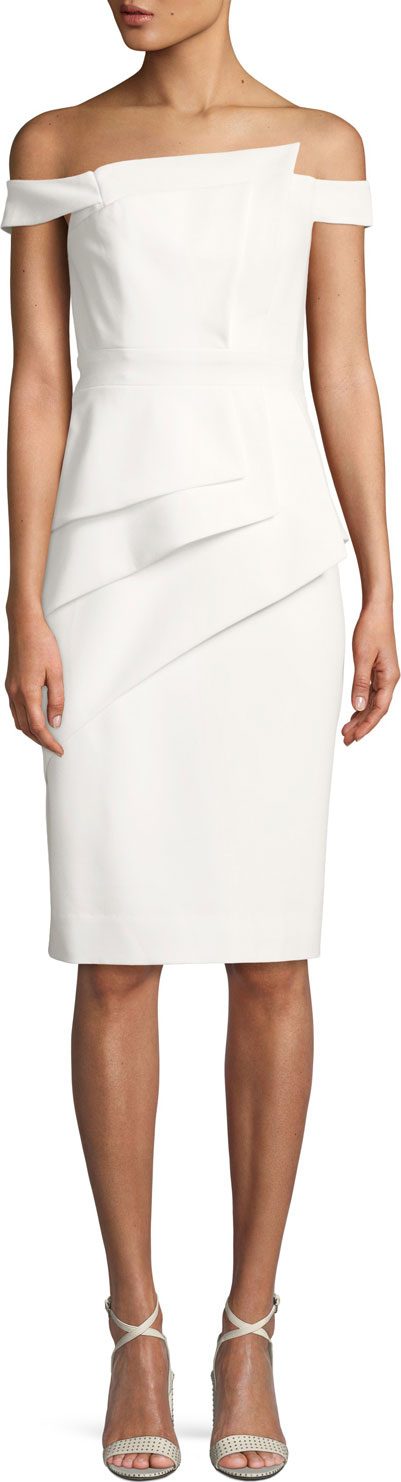 Black Halo La Reina Off-the-Shoulder Cocktail Dress