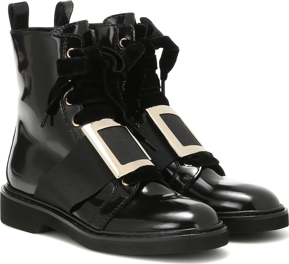 Roger Vivier Viv' Rangers leather ankle boots