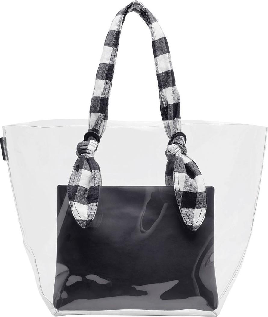 Loeffler Randall Lydia Transparent Gingham-Strap Tote Bag