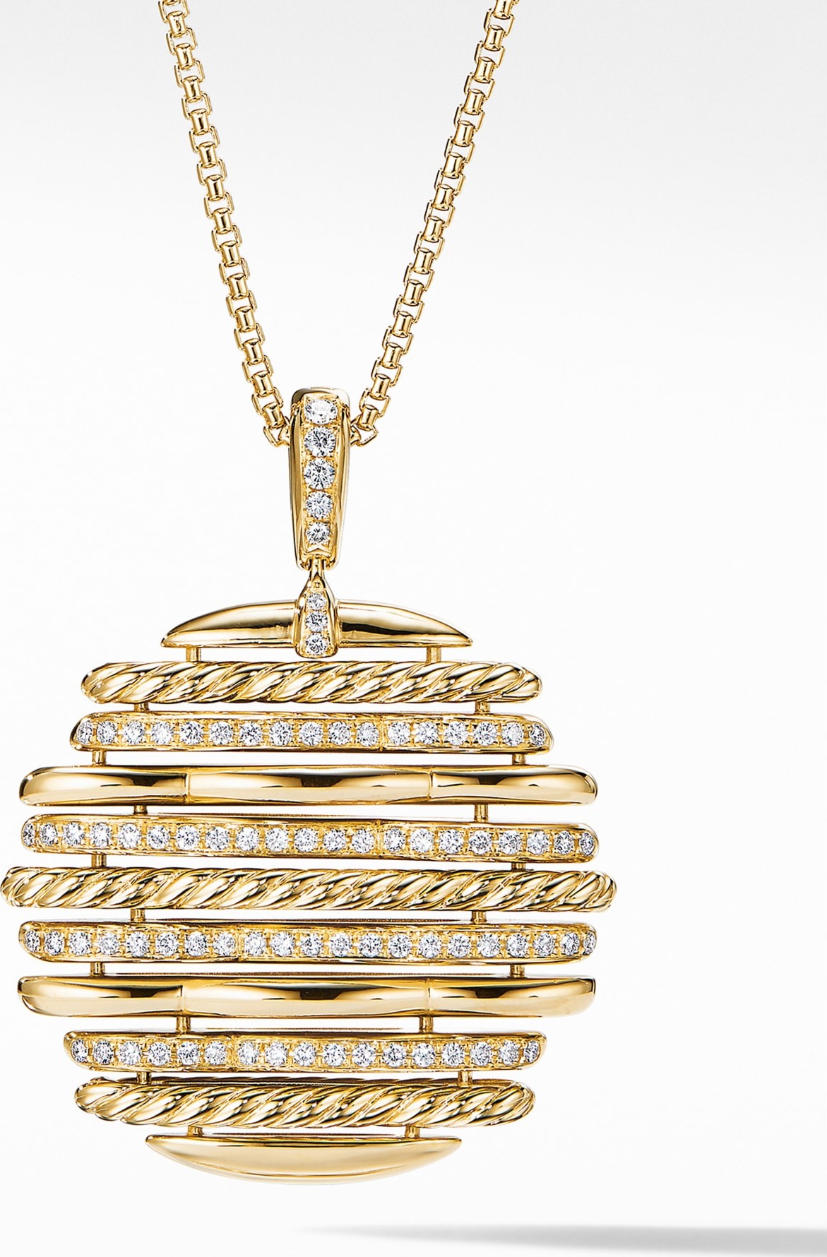 David Yurman Tides Pendant Necklace in 18K Yellow Gold with Diamonds