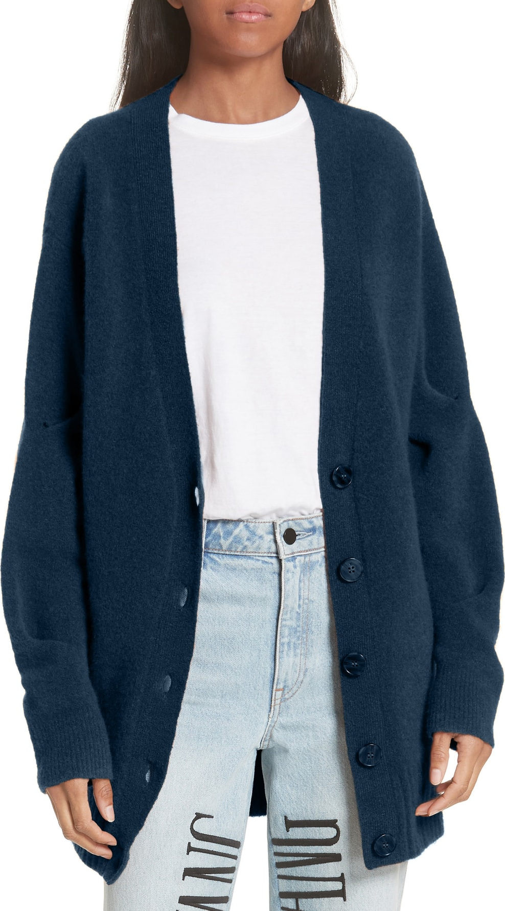 T By Alexander Wang Pinch Sleeve Wool Blend Cardigan