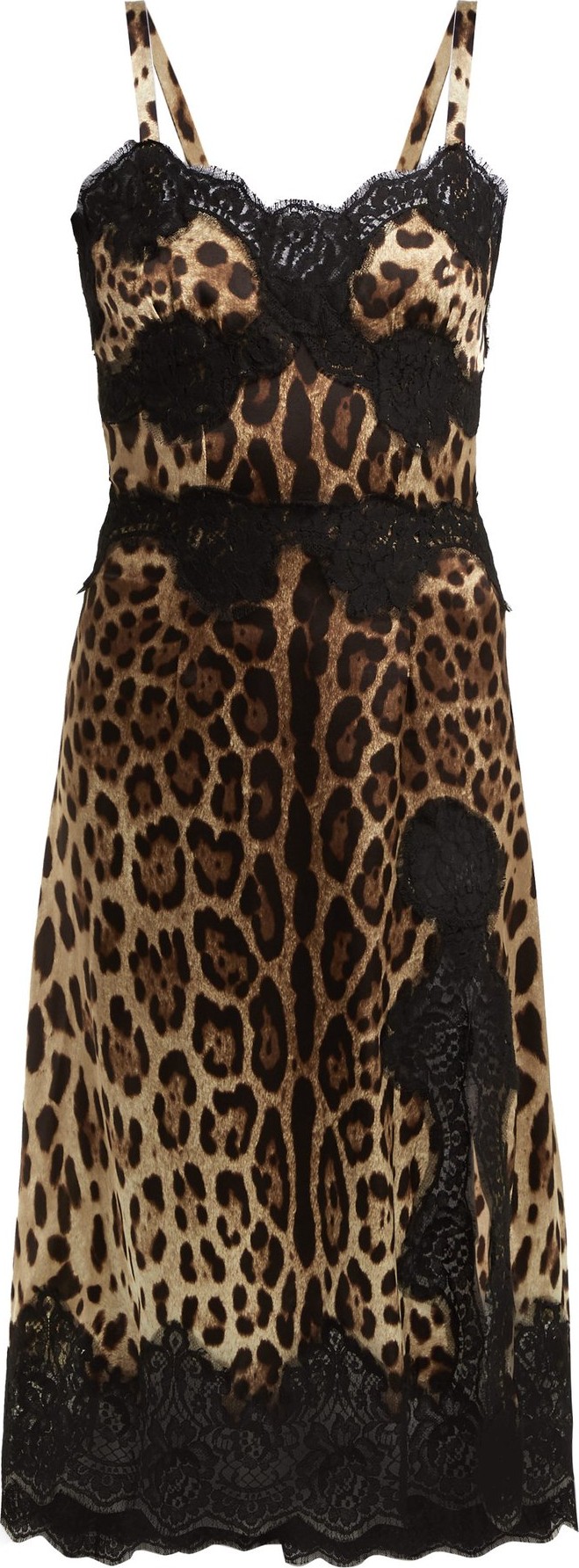 Dolce & Gabbana Leopard-print silk-blend satin dress