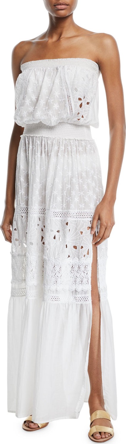 Ramy Brook Isadora Cotton-Silk Strapless Coverup Dress