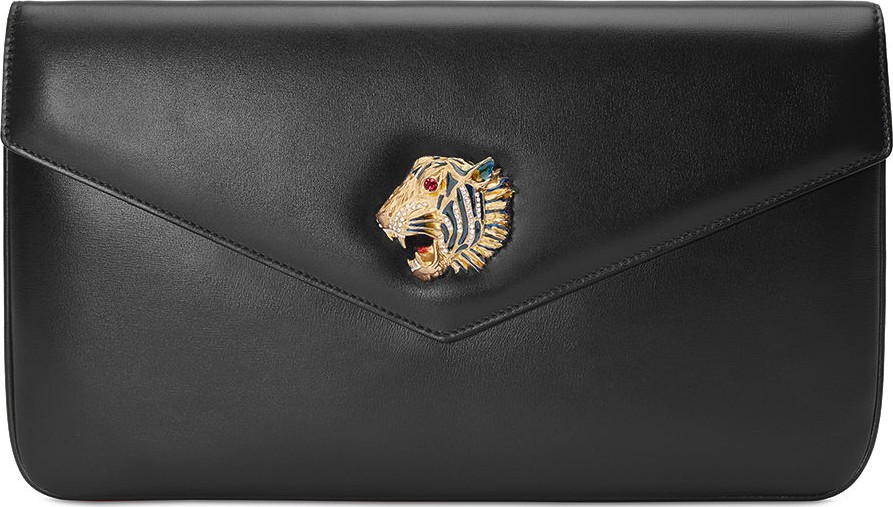 Gucci Leather Envelope Clutch Bag
