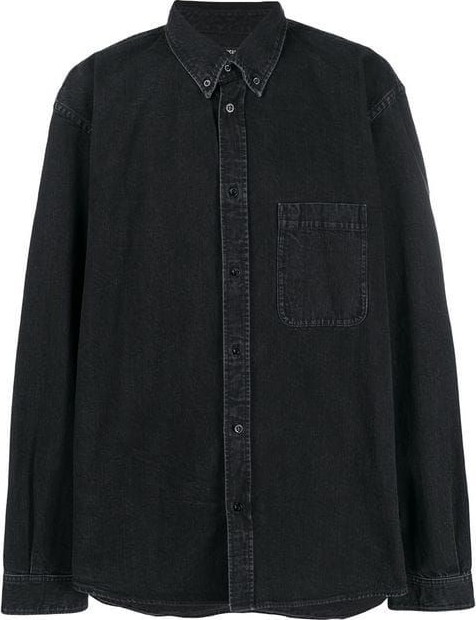 Balenciaga back logo print denim shirt