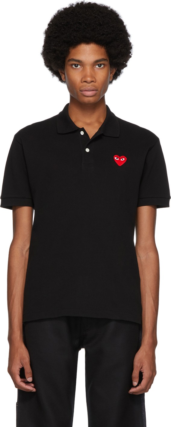 Comme Des Garcons PLAY Black Heart Patch Polo