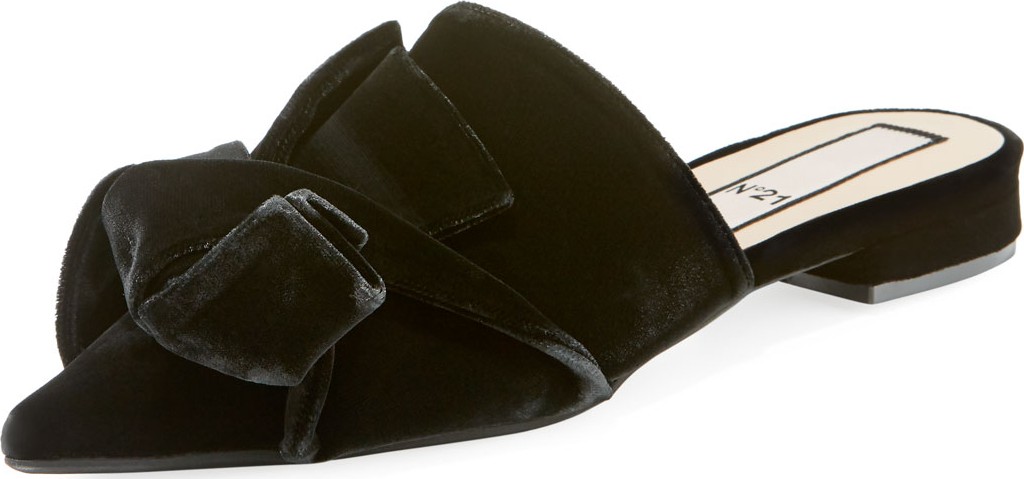 Nº21 Velvet Pointed-Toe Flat Mules