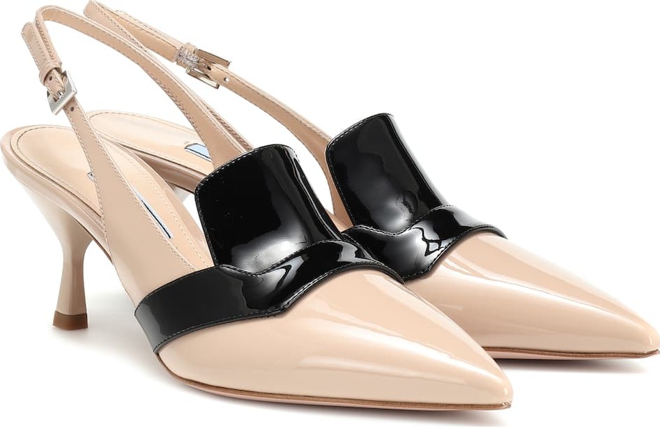 Prada Patent leather slingback pumps