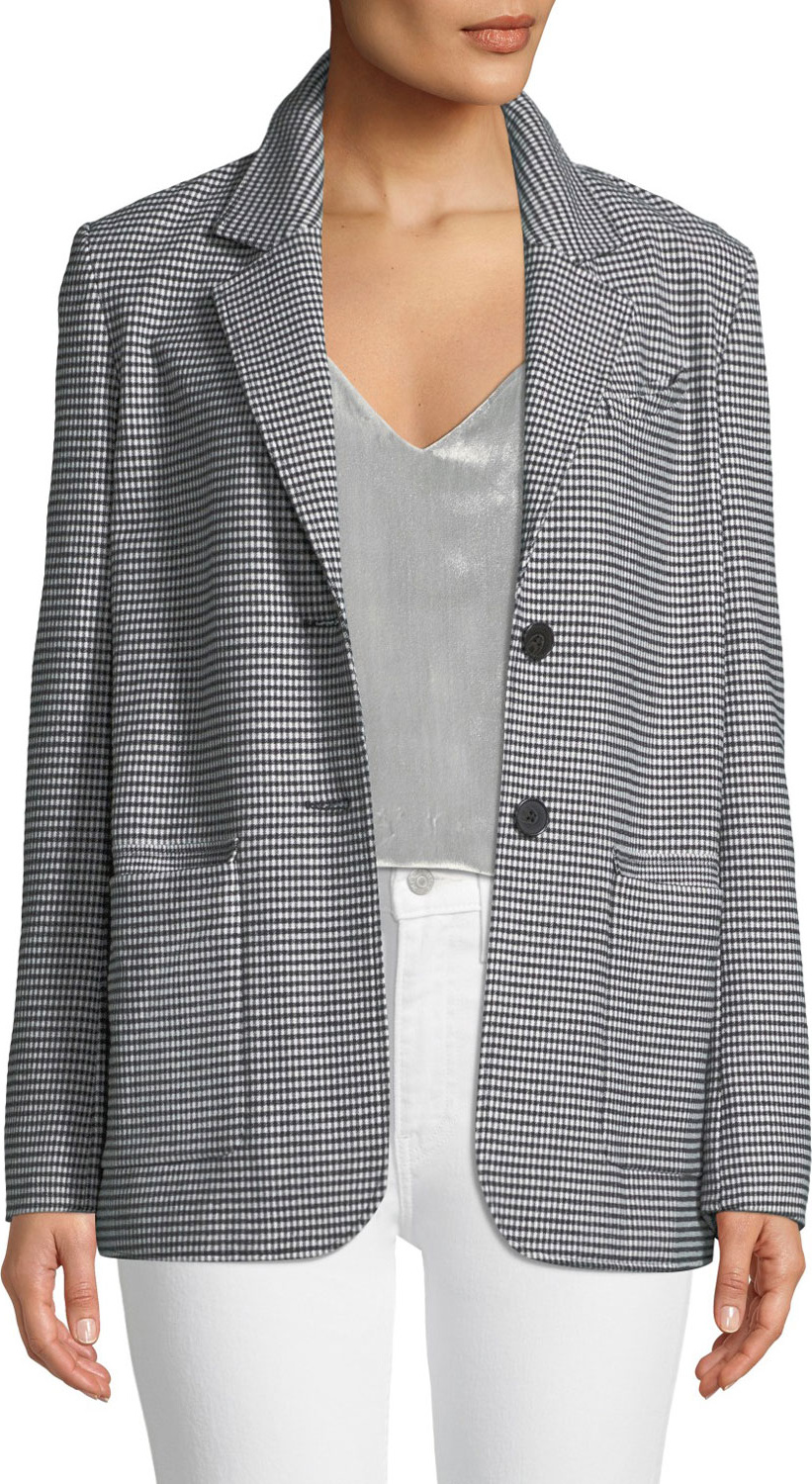 Derek Lam 10 Crosby Oversized Check Two-Button Blazer