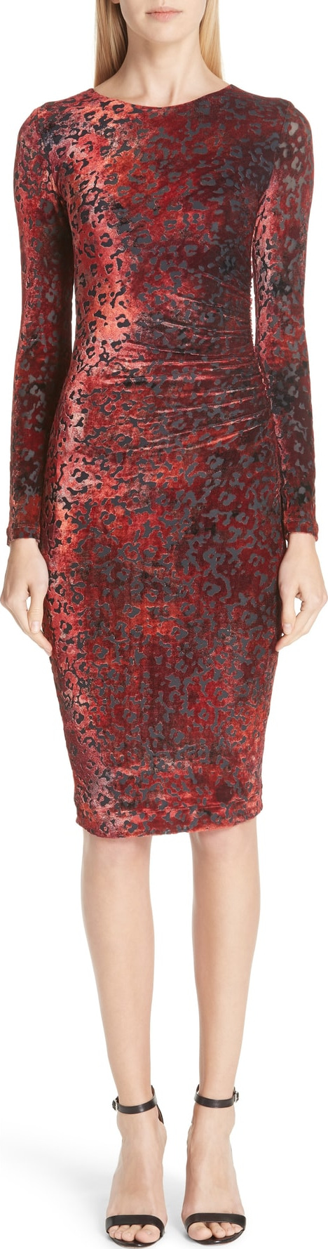 Fuzzi Leopard Burnout Velvet Dress