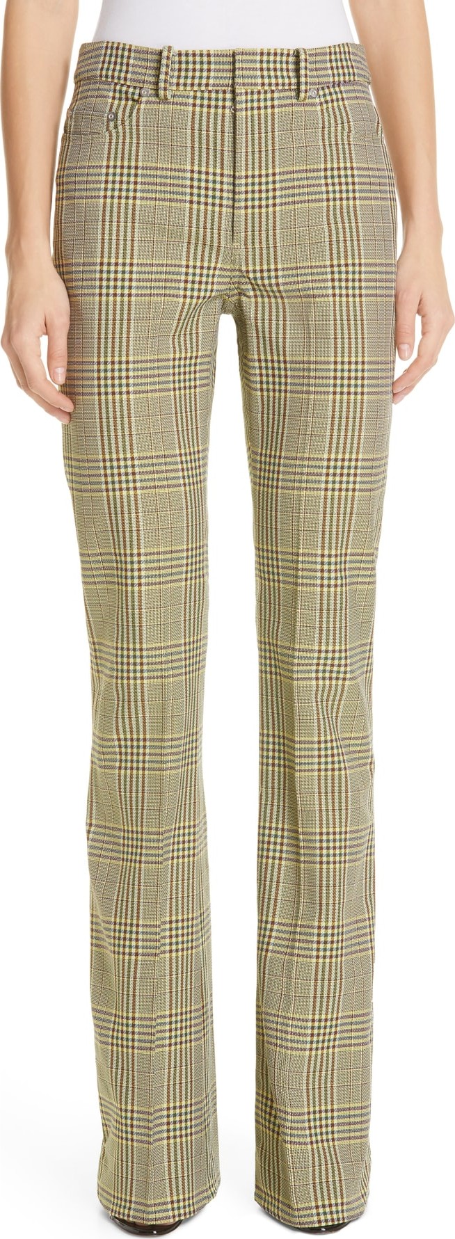 ADEAM Plaid Bootcut Pants