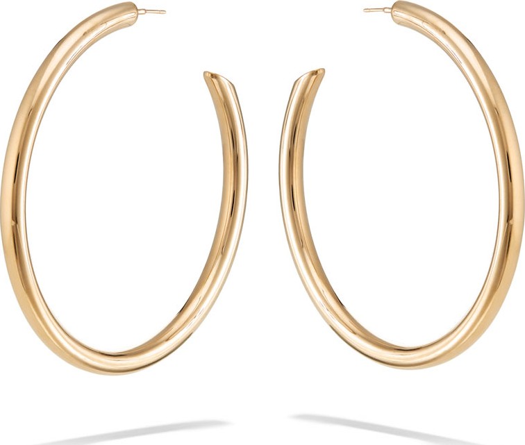 Lana Hollow 14k Gold Hoop Earrings w/ Diagonal Edges
