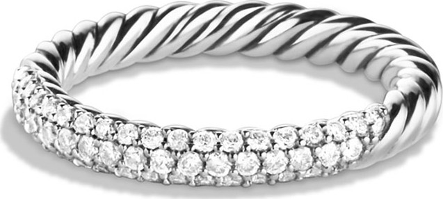 David Yurman Petite Pave Ring with Diamonds, Size 7