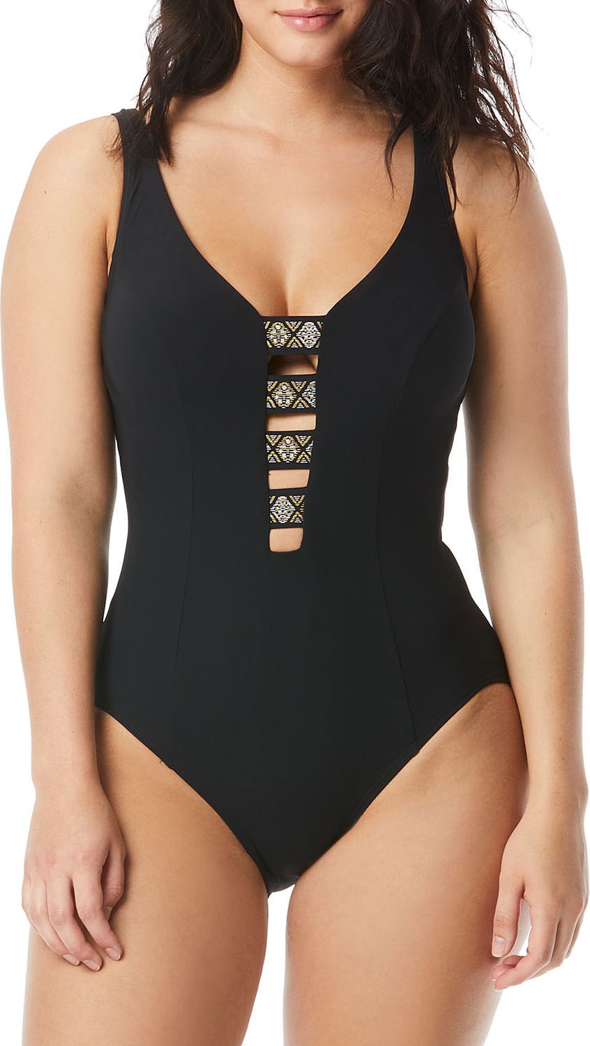 Coco Contours by Coco Reef Strappy Embroidered One-Piece Swimsuit