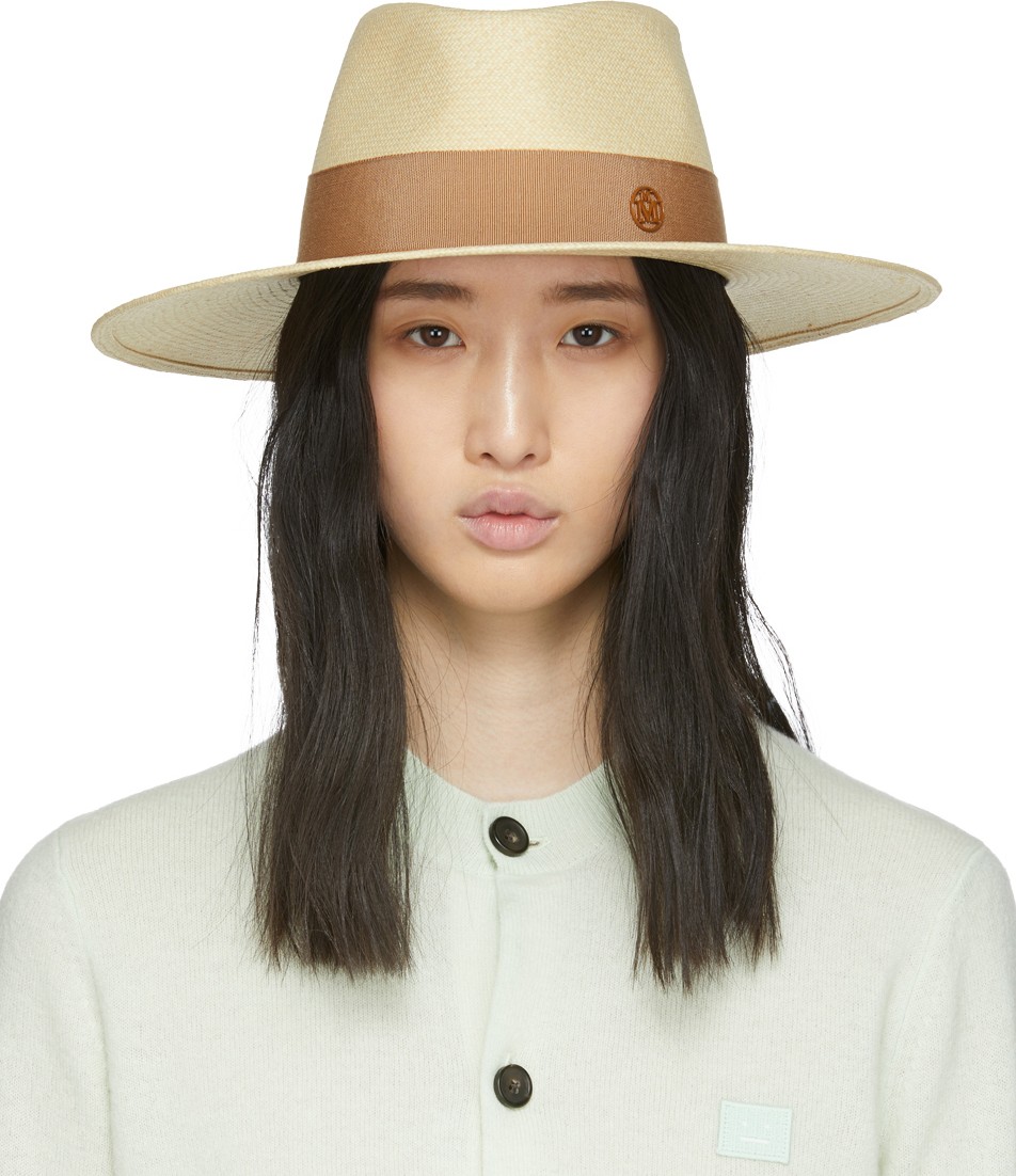 Maison Michel Beige Straw Charles Panama Hat