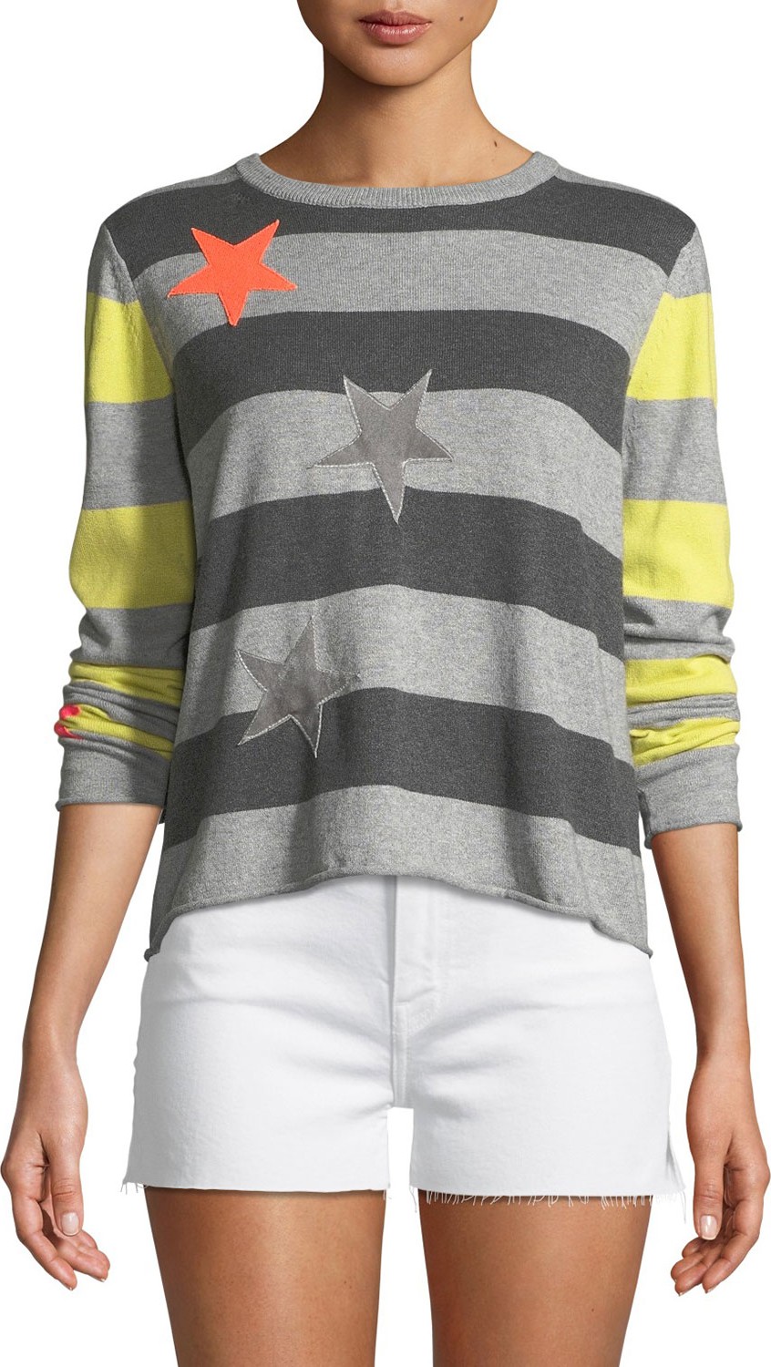 Lisa Todd Lucky Star Striped Cotton/Cashmere Sweater
