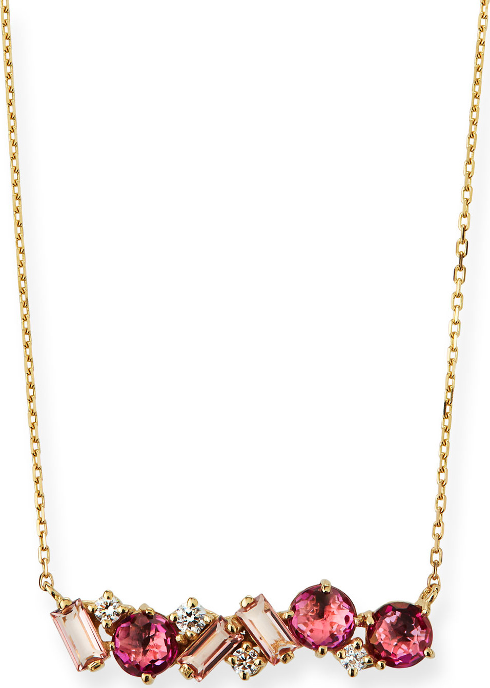 KALAN by Suzanne Kalan 14k Gold Pink Topaz & Morganite Fireworks Necklace