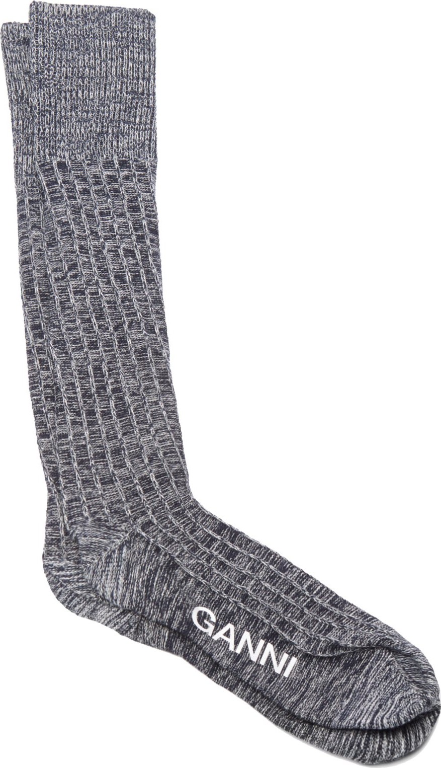 Ganni Classon ribbed mélange cotton-blend socks