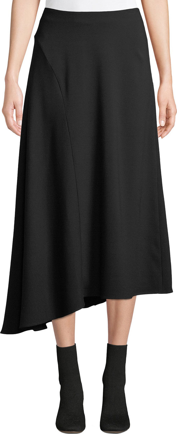 Vince Asymmetric Seamed Midi Skirt