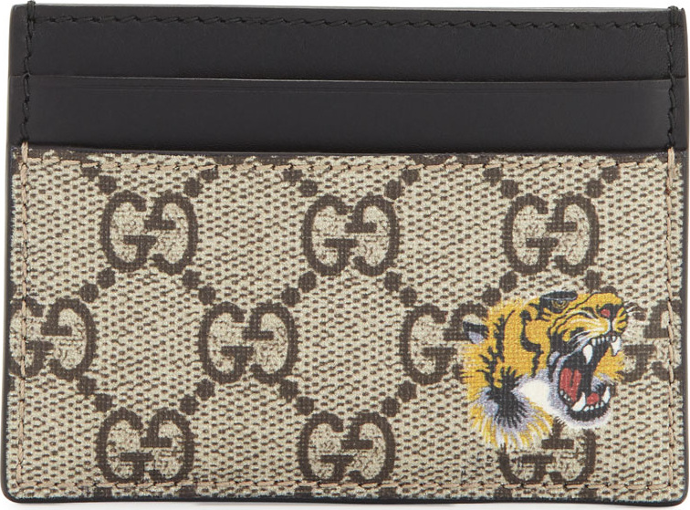 Gucci Bestiary Tiger-Print GG Supreme Card Case