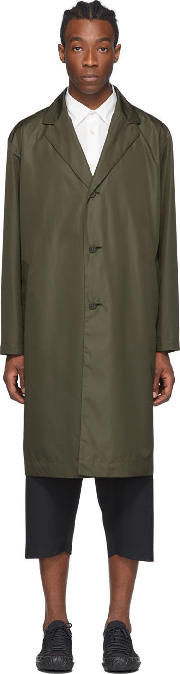 Issey Miyake Men Khaki Pleated Coat