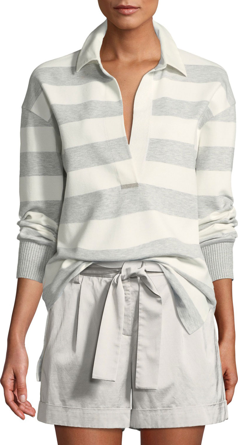 Lafayette 148 New York Antonia Laszlo Stripe Rugby Shirt