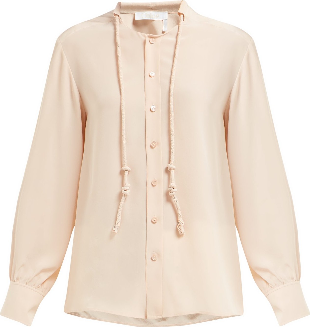 Chloe Neck-cord silk blouse