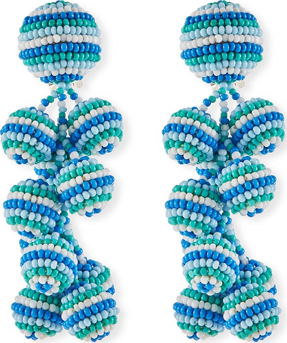 Sachin & Babi Rainbow Coconut Beaded Clip-On Earrings