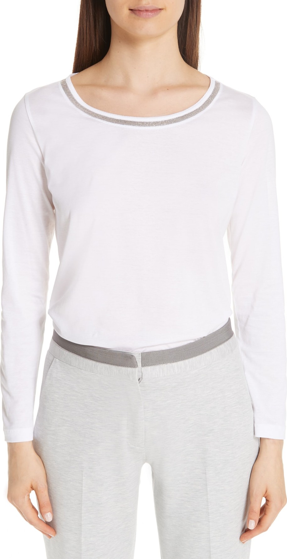 Fabiana Filippi Chain Trim Jersey Top