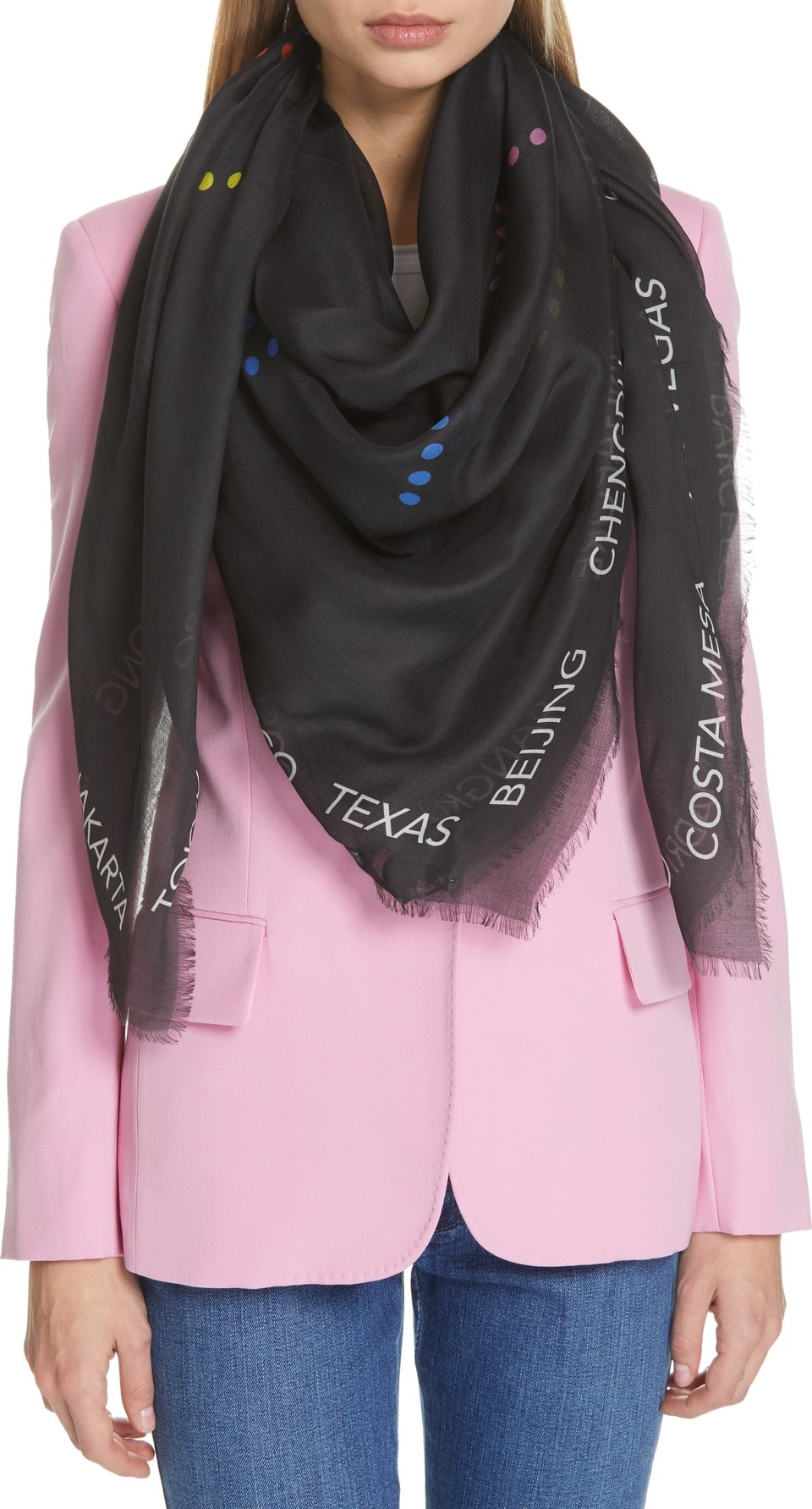 Stella McCartney Logo Modal & Silk Scarf