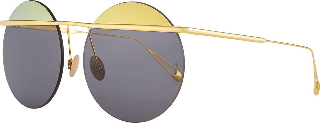 Sunday Somewhere Minguu Rimless Round Metal Sunglasses