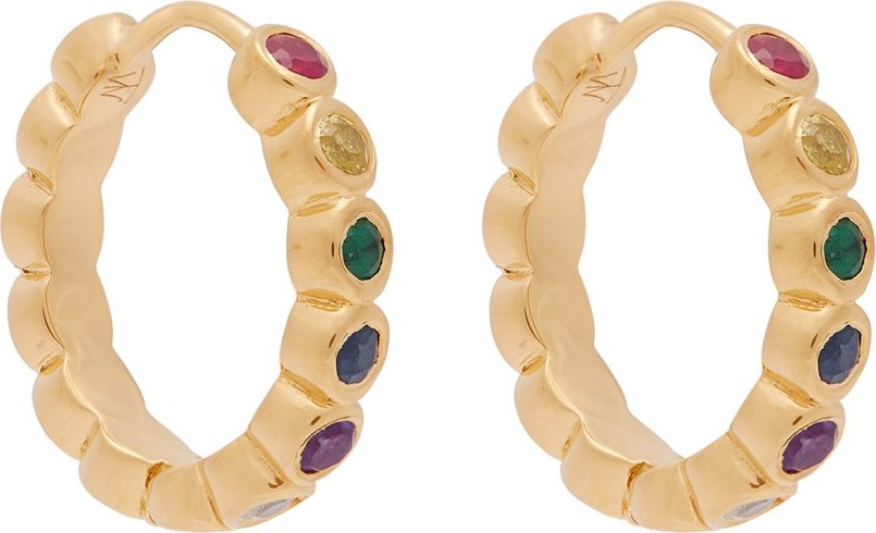 Theodora Warre Positivity gold-plated hoop earrings