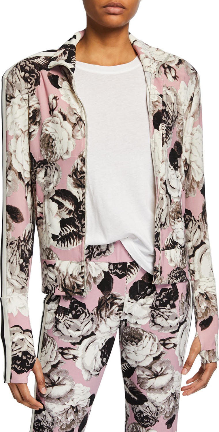 Norma Kamali Side-Stripe Turtle Track Jacket