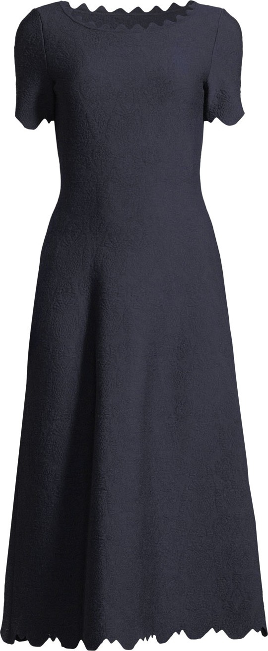 Alaïa Scalloped Floral-Embossed Midi Skirt