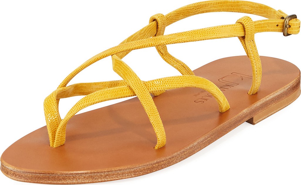 K. Jacques Bleuet Strappy Suede Flat Sandals