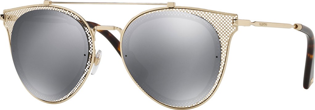 Valentino Metal Mesh Aviator Sunglasses